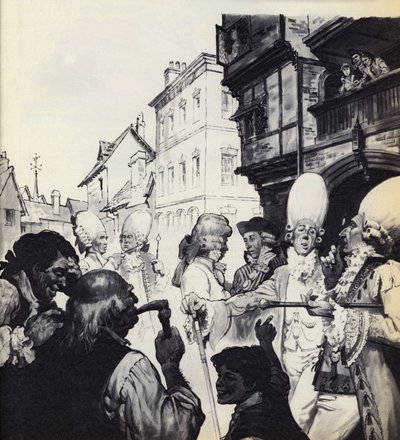 Macaronis were one of the sights of London and Bath by English School
